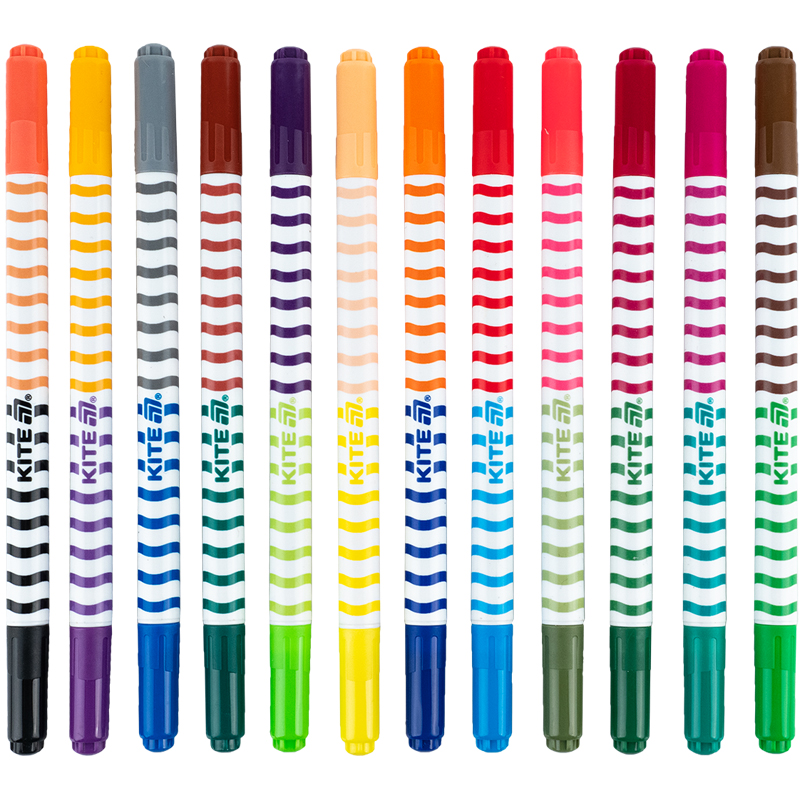 Фломастеры двусторонние, набор 12шт, Kite Creative Kite - фото 3