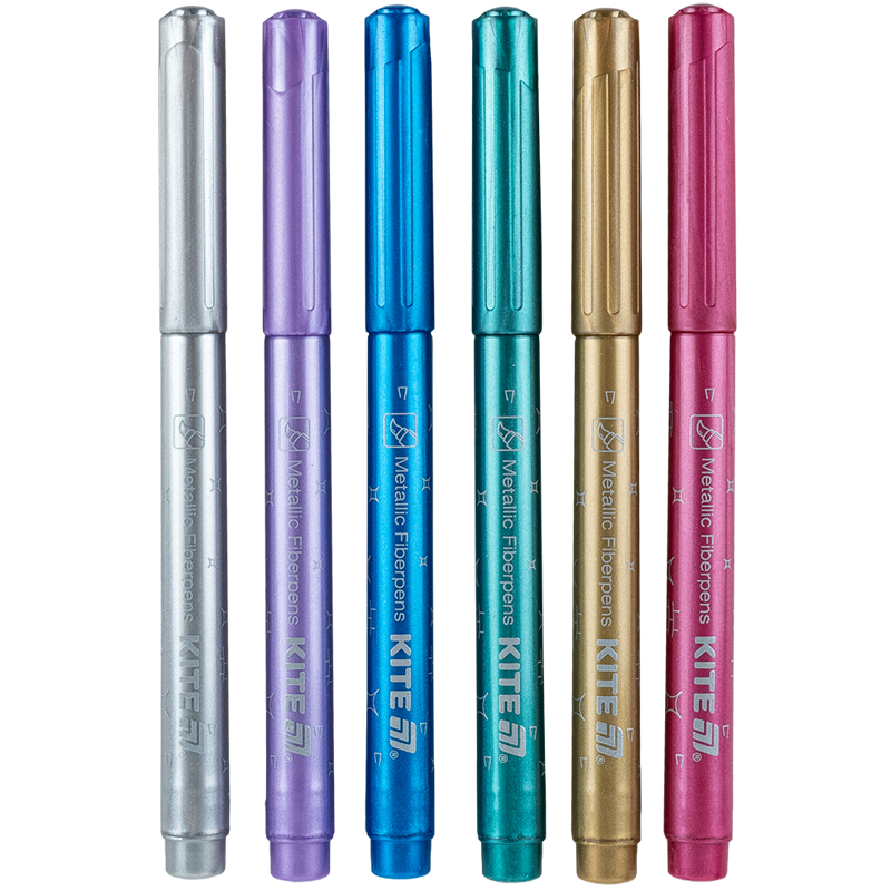 Фломастеры-кисточки, набор 6шт, Kite Creative металлизирован Kite - фото 1