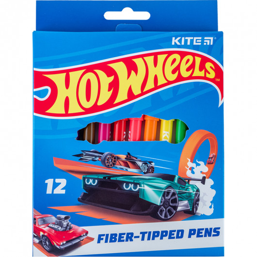 Фломастеры, набор 12 шт. «Hot Wheels» Kite - фото 1