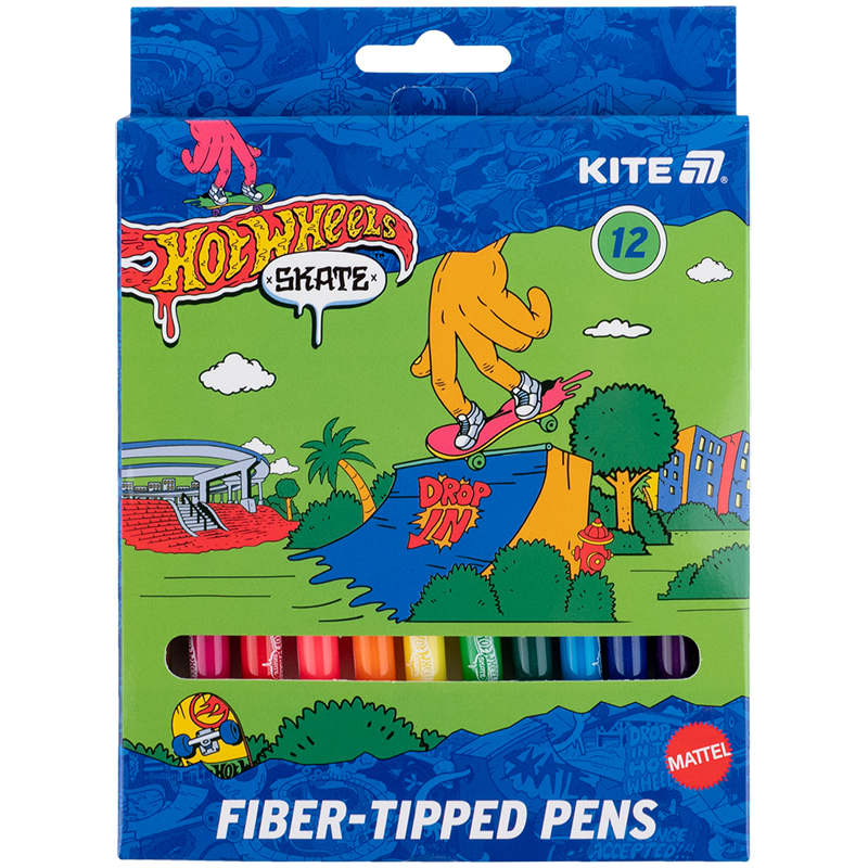 Фломастери, набiр 12 шт. «Hot Wheels»-2 Kite - фото 1