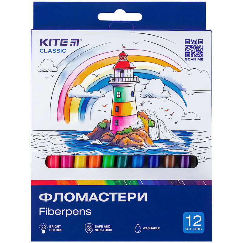 Фломастеры, набор 12 шт. Kite Classic Kite - фото 1