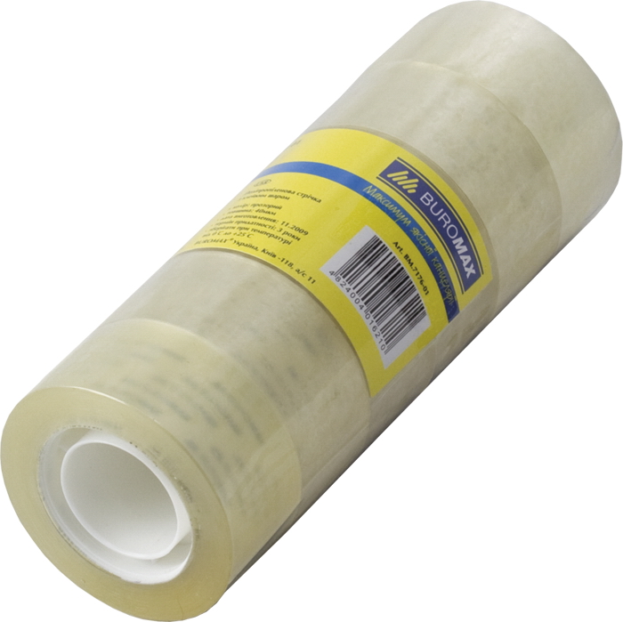 Клейка стрічка 24мм.*30м., 6шт/уп., прозор. BuroMax - фото 3