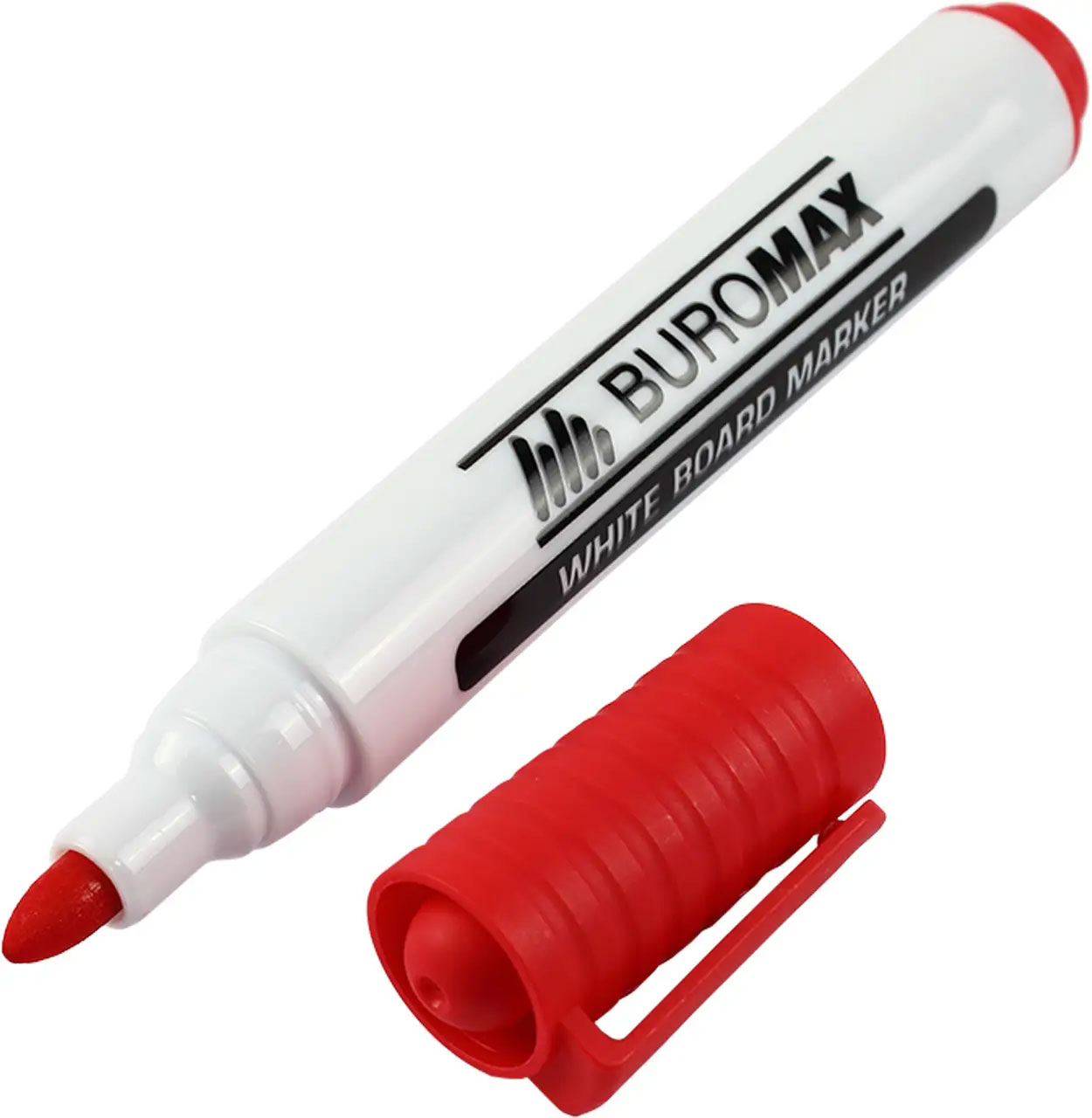 Маркер для дошок, круглий наконечник 2-4мм.,  набір 4шт./уп. + губка для дошок BuroMax - фото 4