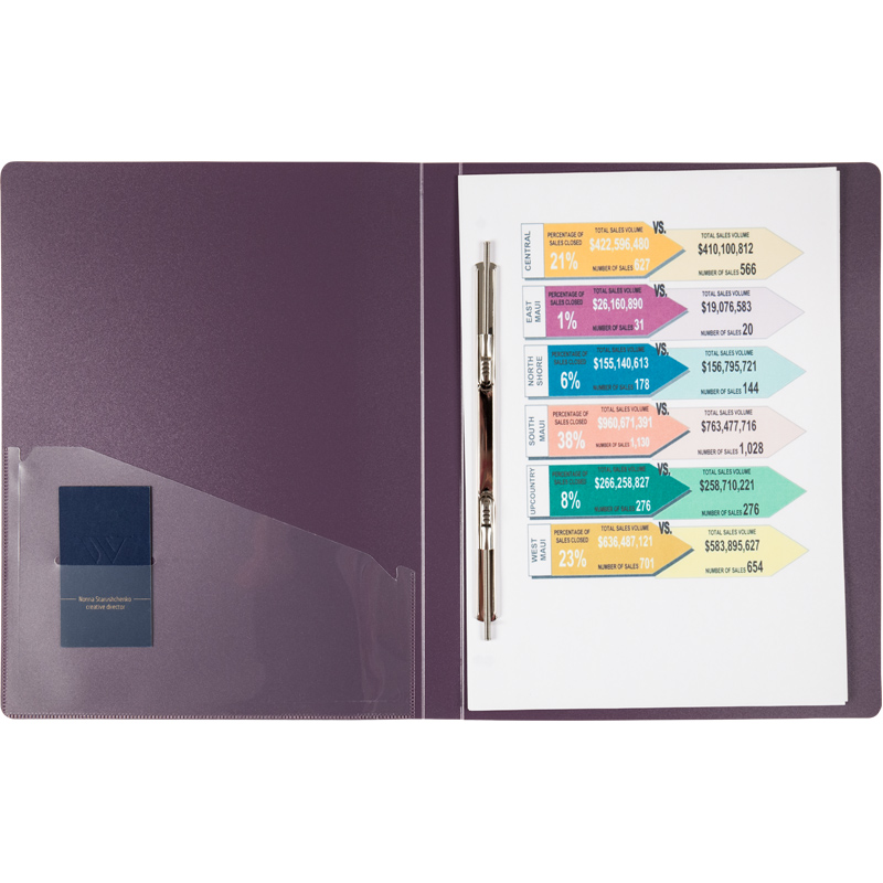 Папка со скоросшивателем и карманом А4, 20мм., пластик, сливовый Axent - фото 1