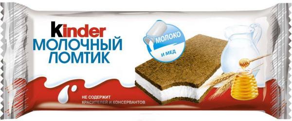 Пирожное Милк Слайс бисквитное с молочной начинкой 28г. Kinder - фото 1
