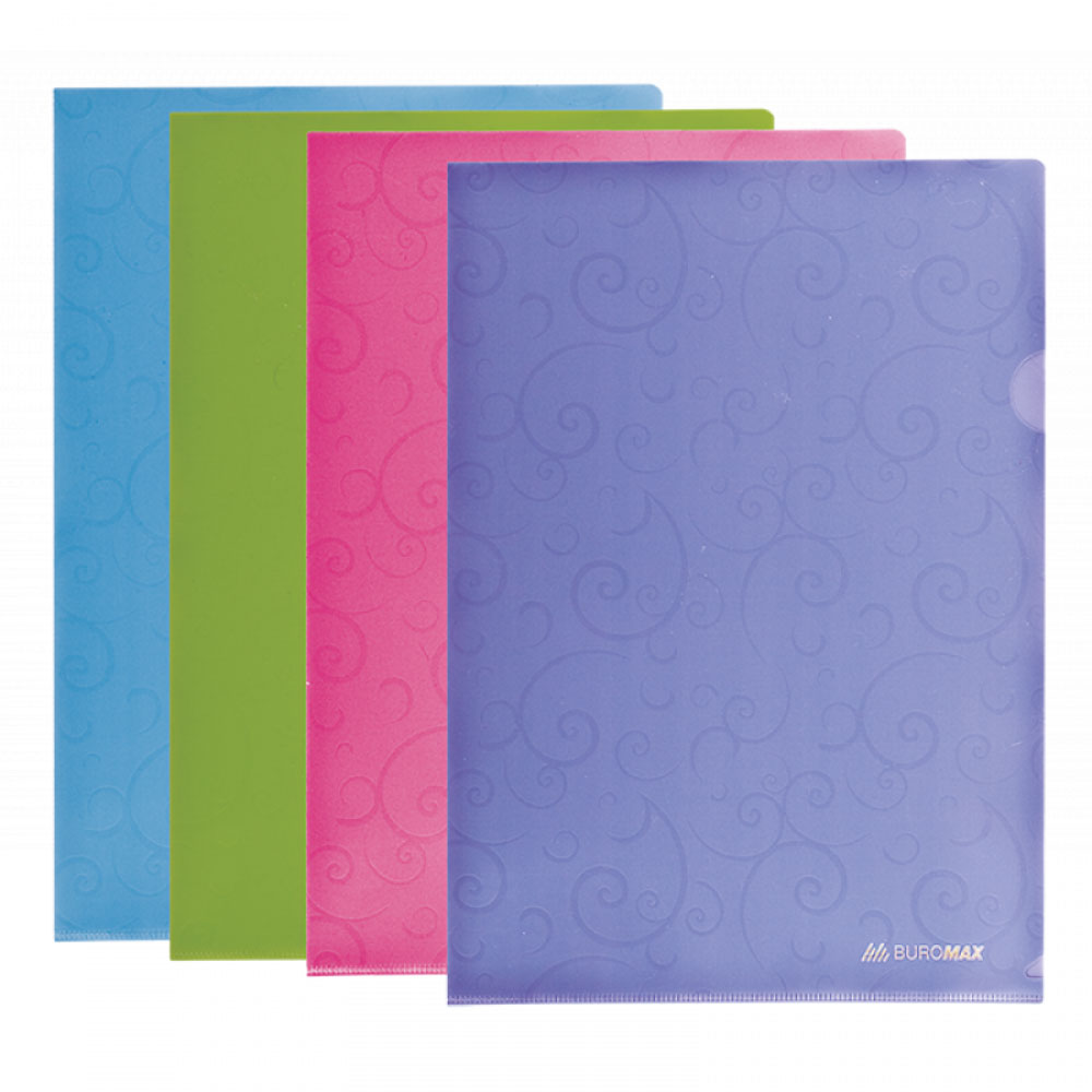 Папка-уголок матовая Barocco, 180мкм., салат. BuroMax - фото 3