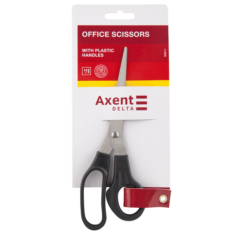 Ножницы, 18см. D6211, черные Axent Delta - фото 1