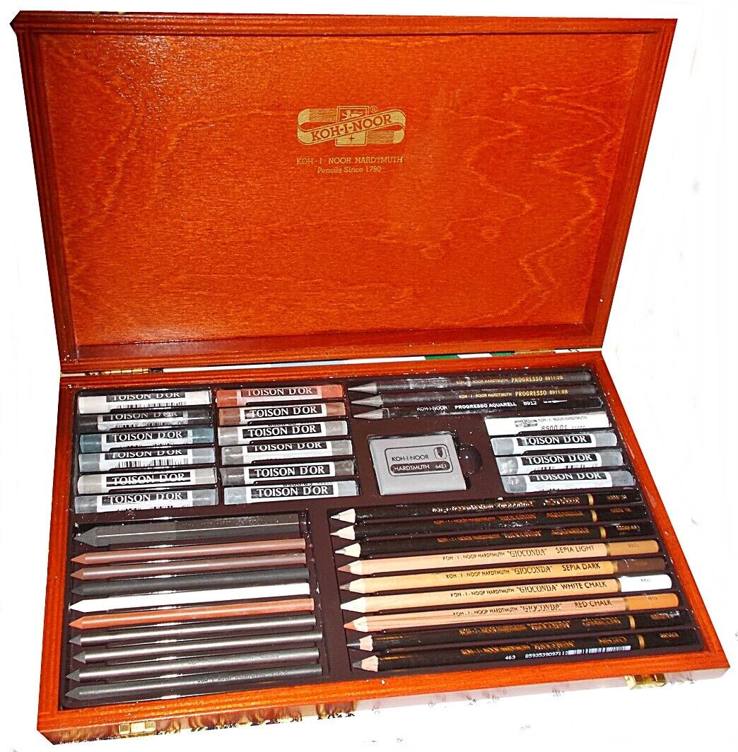 Набір художній Gioconda 8895, 39 предметів в дерев'яному пеналі Koh-i-noor - фото 2