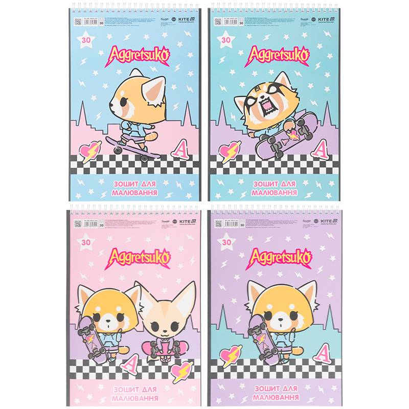 Зошит для малювання, 30 арк., спір., софт тач + УФ лак, «Aggretsuko» Kite - фото 2
