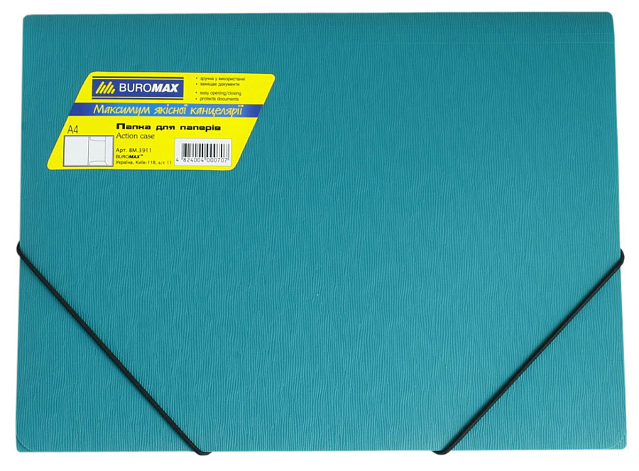 Папка на резинках А4, пластик, ассорт. BuroMax - фото 5