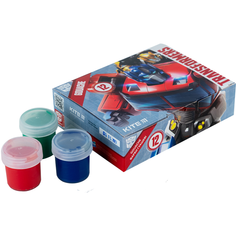 Гуаш, 12 кол., 20 мл Transformers (TF23-063) Kite - фото 1