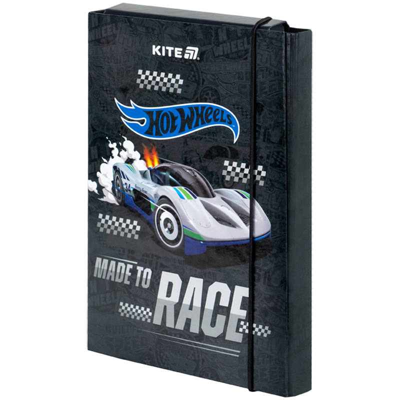 Папка для тетрадей B5, на резинках, картон, Hot Wheels-1 (HW25-210-1) Kite - фото 1
