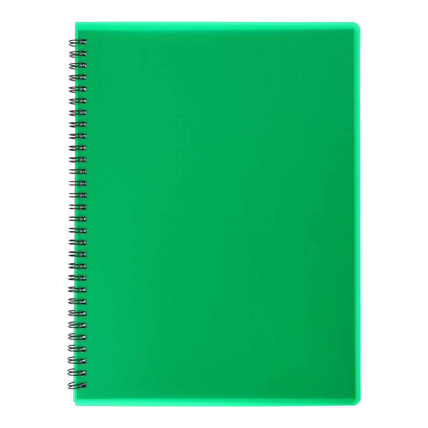 Тетрадь на спирали А4 (204*274мм.), 96л., клетка, OFFICE, пластик. обложка, ярко-зелен. BuroMax - фото 3
