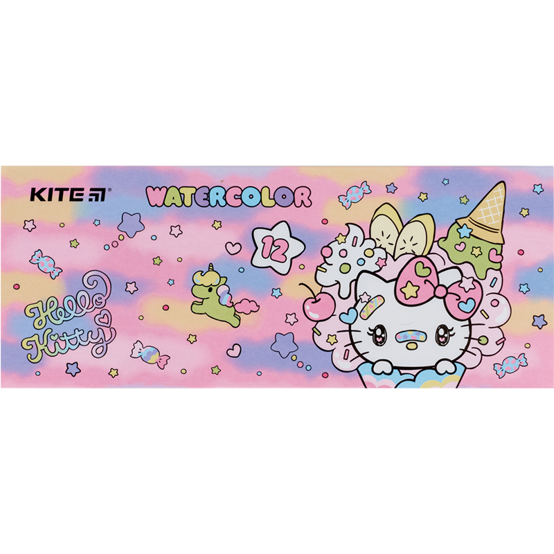 Фарби аквар., картон.упак., б/п, 12 кол. Hello Kitty (HK23-041) Kite - фото 1