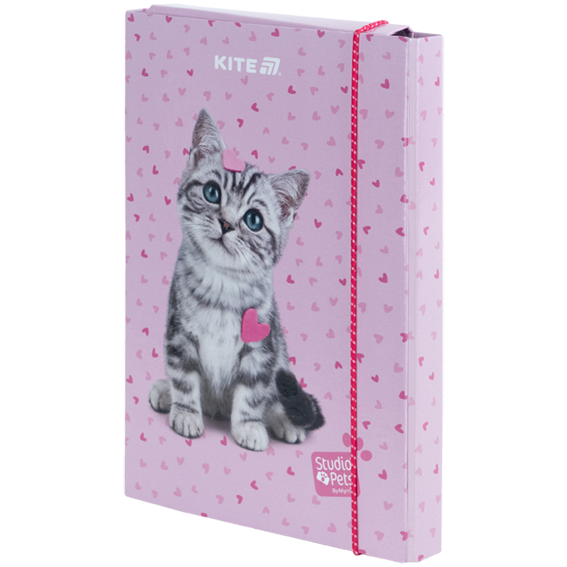 Папка для зошитів В5 на гумці картон, Studio Pets (SP25-210) Kite - фото 1