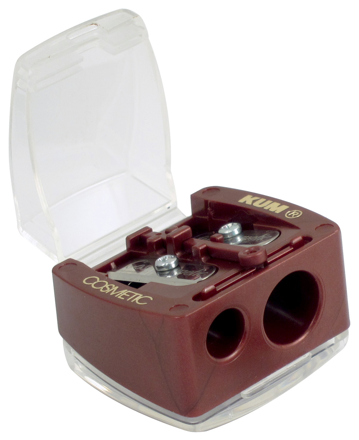 Точилка косметична, пластикова, з двома отворами, асорті KUM - фото 2