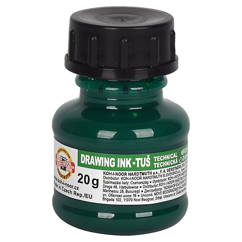 Тушь для черчения, 20г., зелен. Koh-i-noor - фото 1