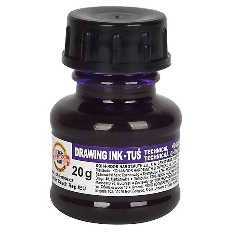 Туш для креслення, 20г., фіолет. Koh-i-noor - фото 1