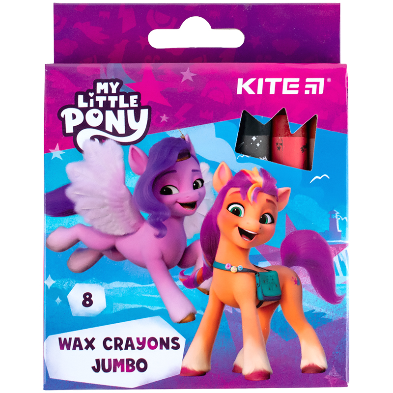 Крейда воскова Jumbo, 8 кольорів Little Pony Kite - фото 1