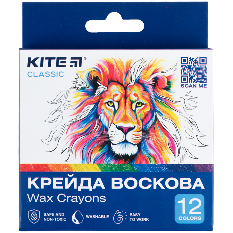 Мел восковой, 12 цветов Kite Classic Kite - фото 1