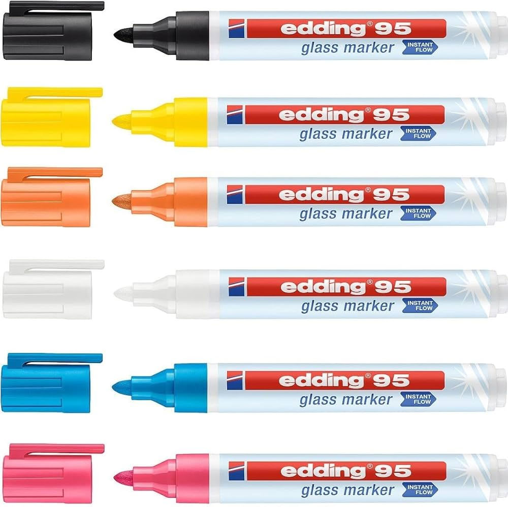 Маркер Glassboard для скляних досок e-90, круглий наконечник 2-3мм., жовт. Edding - фото 2