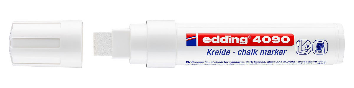 Маркер для окон 4090, клиновидное острие 4-15мм., бел. Edding - фото 2