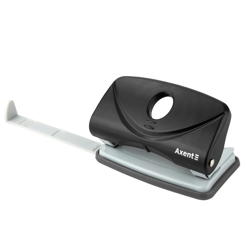 Діркопробивач на 2 отвори, до 10 аркушів Welle-2, пластиковий, чорн. Axent - фото 2