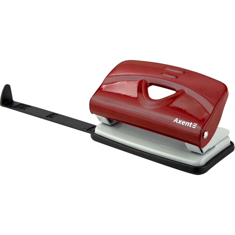 Дырокол на 2 отверстия, до 10 листов Exakt-2, металлический, красн. Axent - фото 2