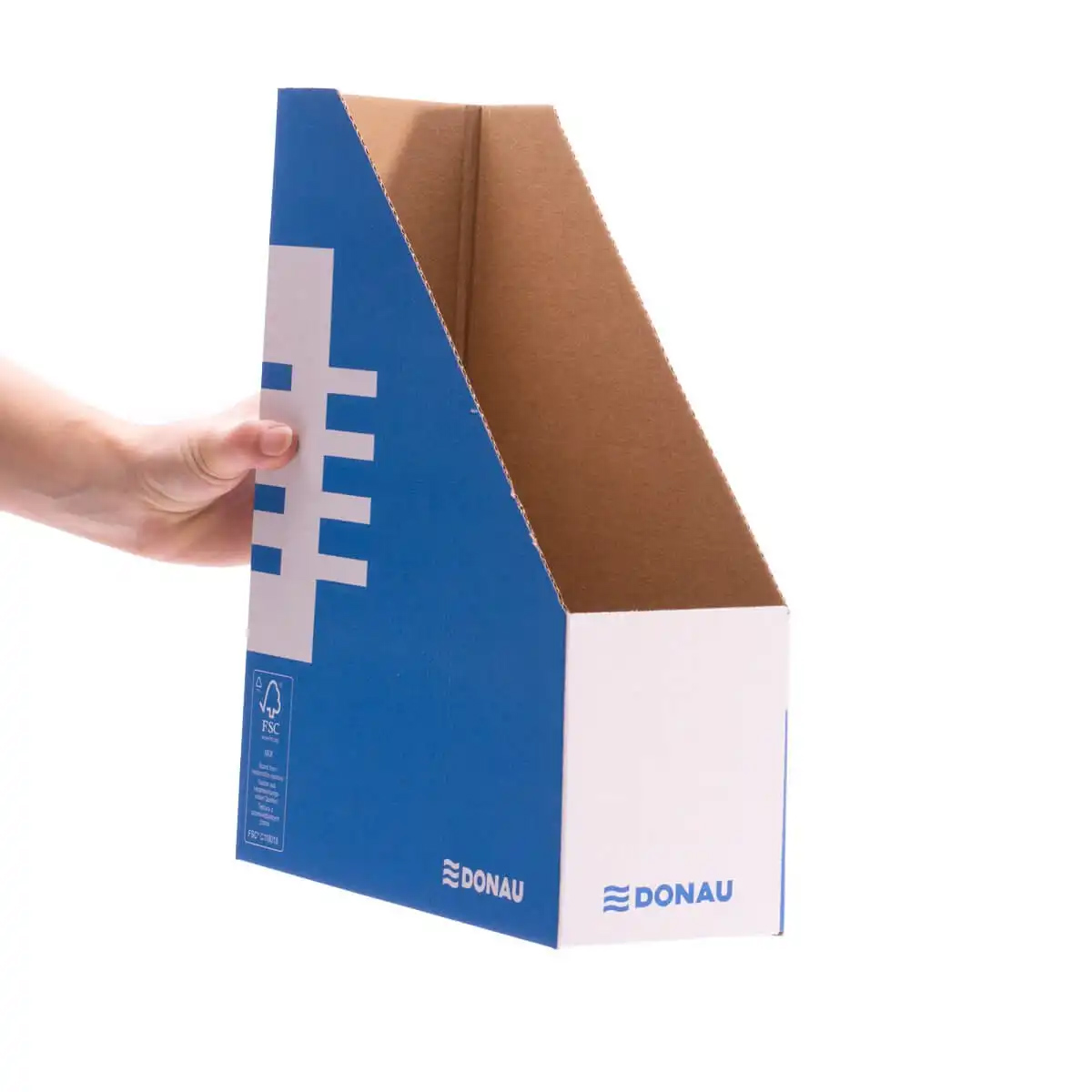 Лоток архівний для журналів А4, 100мм., картонний,  син. DONAU - фото 2