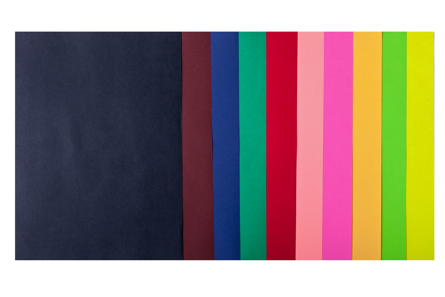 Набір паперу кольорового DARK+NEON, A4, 80г/м2, 50арк. (10 кольорів по 5 аркушів), асорті BuroMax - фото 1