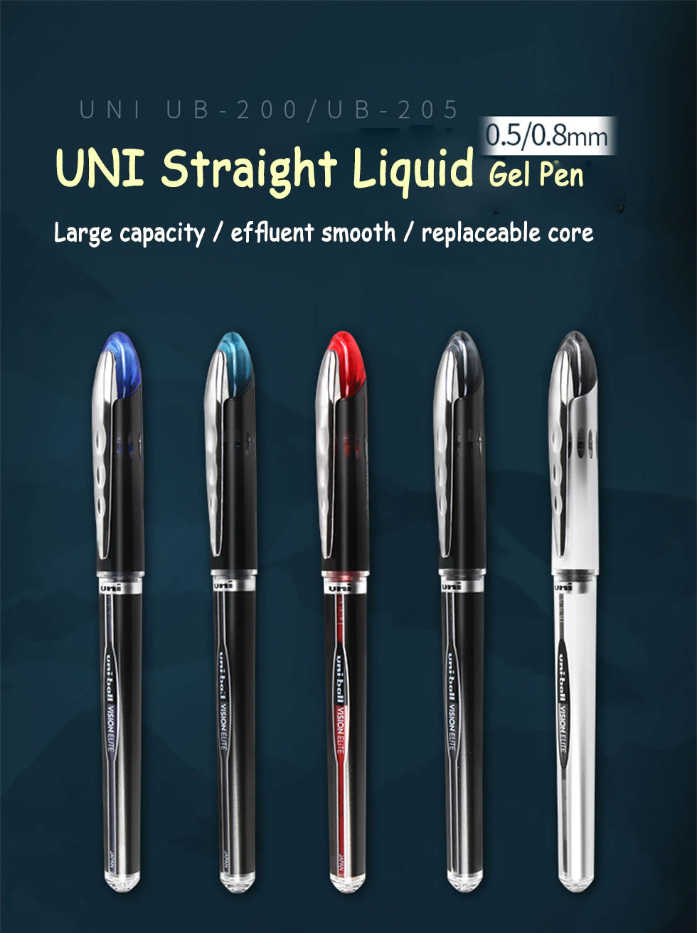 Ролер Uni-ball Vision Elite 0.5мм., корпус чорн., ст. син. Uni - фото 6