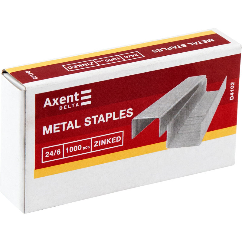Скобы для степлера 24/6, 1000шт./уп. Axent Delta - фото 1