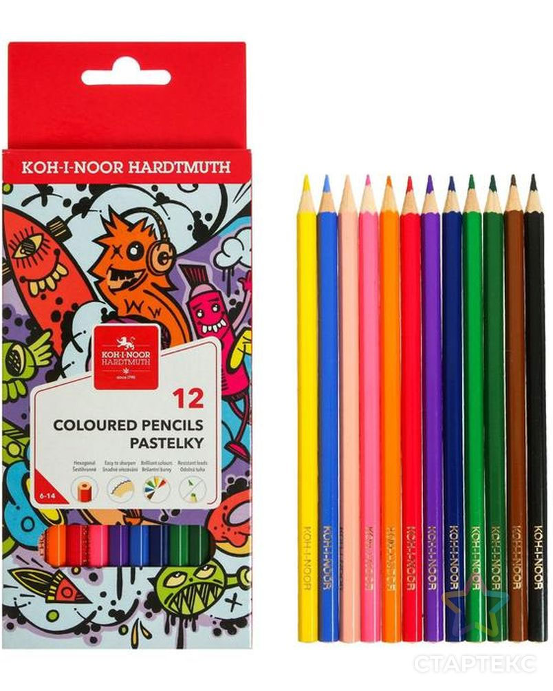 Олівці кольорові, 12 кол., Teenage Koh-i-noor - фото 1