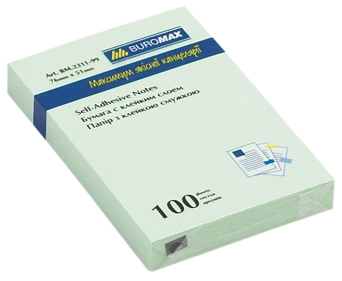 Блок паперу з клейким шаром 51*76мм.*100л., mix BuroMax - фото 4