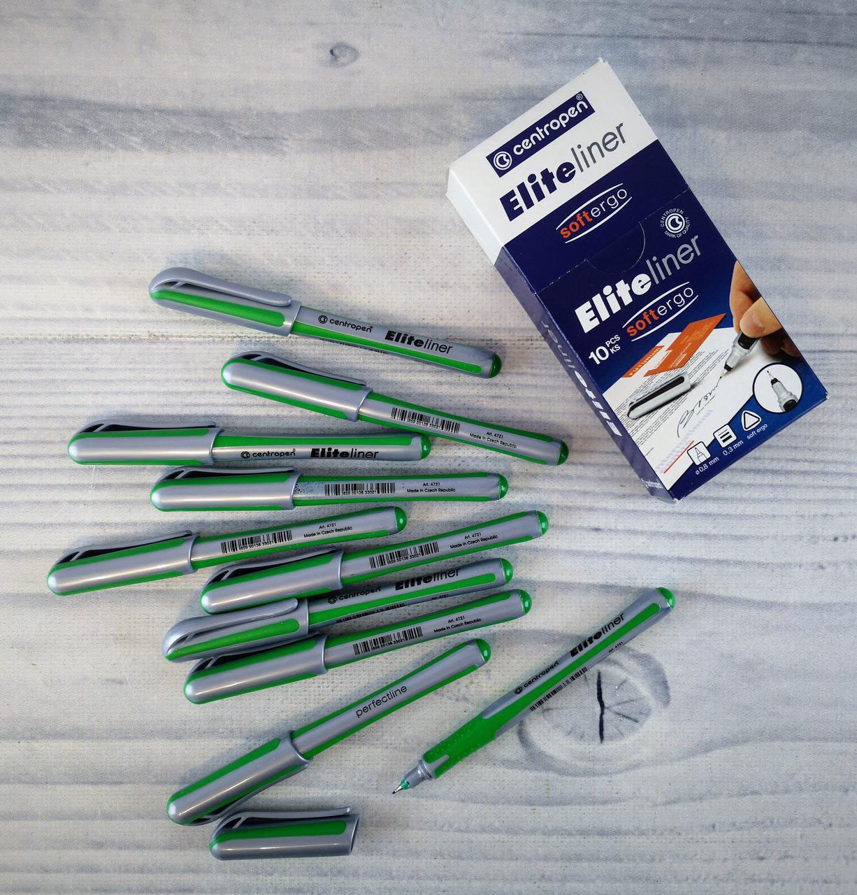 Лінер Elite 0.3мм.(F), корпус зелен., ст. зелен. Centropen - фото 2