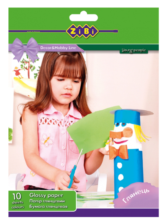 Папір кольоровий А4 10 кольорів, 10 арк. ZiBi - фото 1