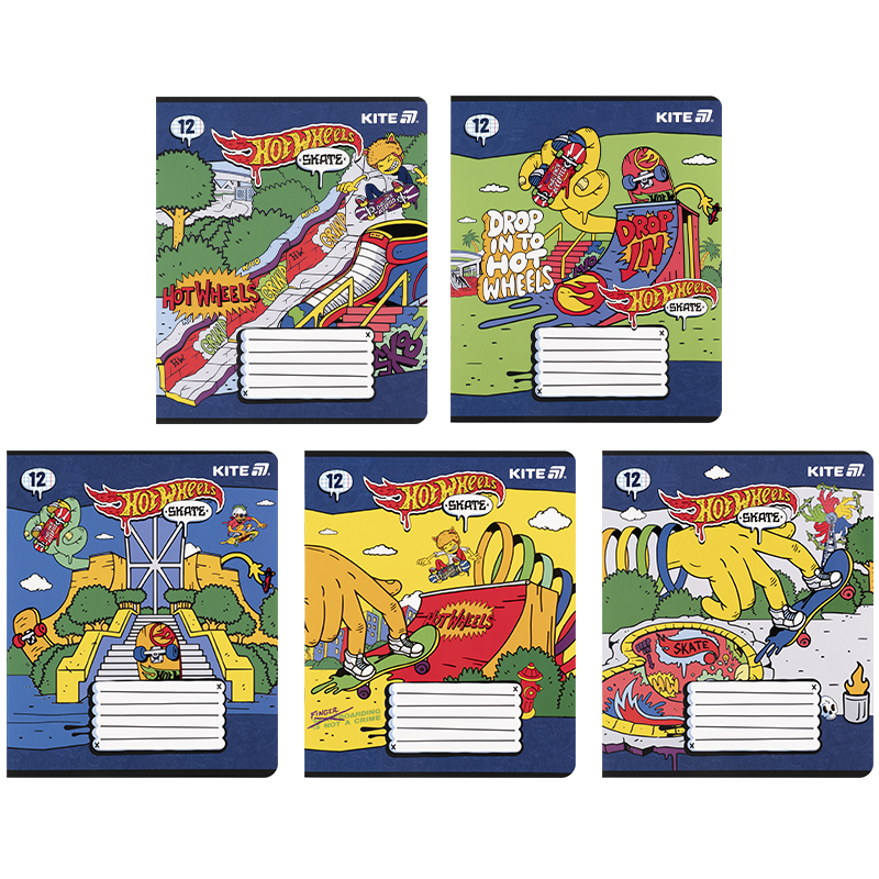 Тетрадь 12 лист., кл., софт тач + УФ лак, Hot Wheels-2 (HW25-232-2) Kite - фото 4