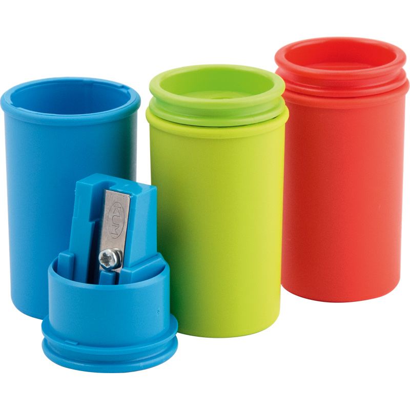 Точилка пластиковая с контейнером 1870 Mini Pop, пластик., 1 отд., ассорт. KUM - фото 1