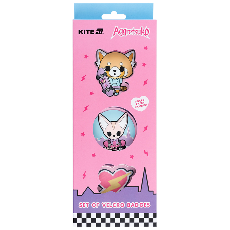 Набор бейджей на липучке, 3 шт., 3012 Aggretsuko Kite - фото 2