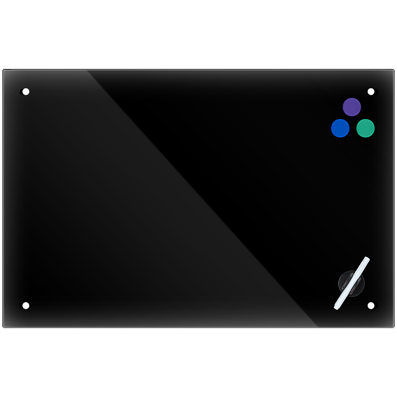 Дошка скляна магнітно-маркерна 90x120см., чорн. Axent - фото 1