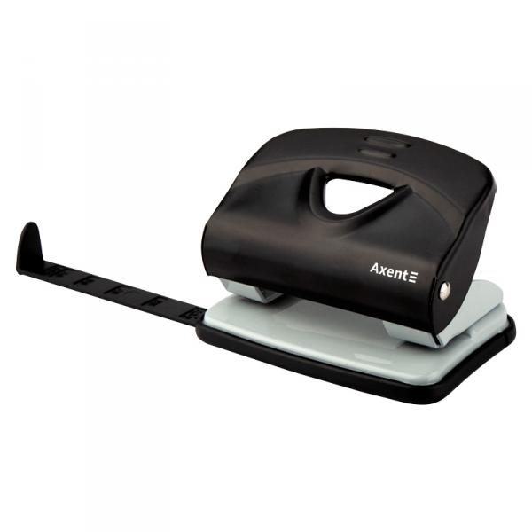 Діркопробивач на 2 отвори, до 20 аркушів Exakt-2, металевий, чорн. Axent - фото 3