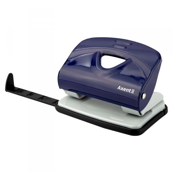 Діркопробивач на 2 отвори, до 20 аркушів Exakt-2, металевий, син. Axent - фото 3