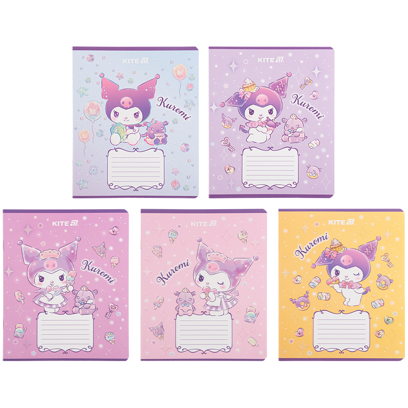 Тетрадь 12 лист., кл., УФ лак + глитер, Hello Kitty-3 (HK25-232-3) Kite - фото 8