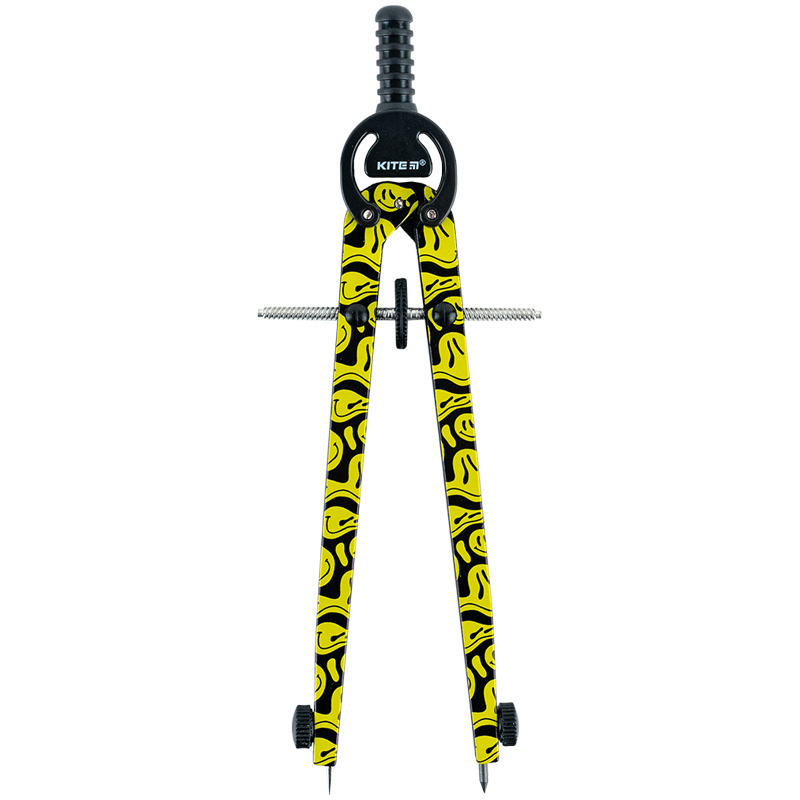 Циркуль металлический с принтом + грифель в футляре, 165 мм Kite - фото 1