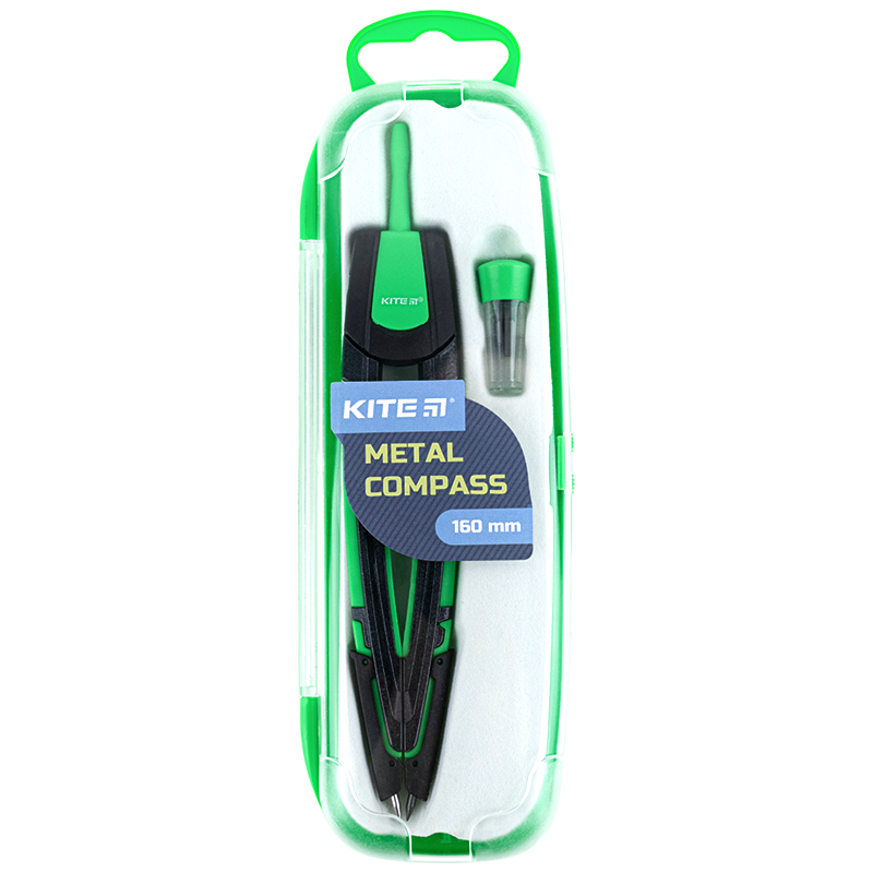 Циркуль+грифель у футлярі салатовий 160 мм Kite - фото 1