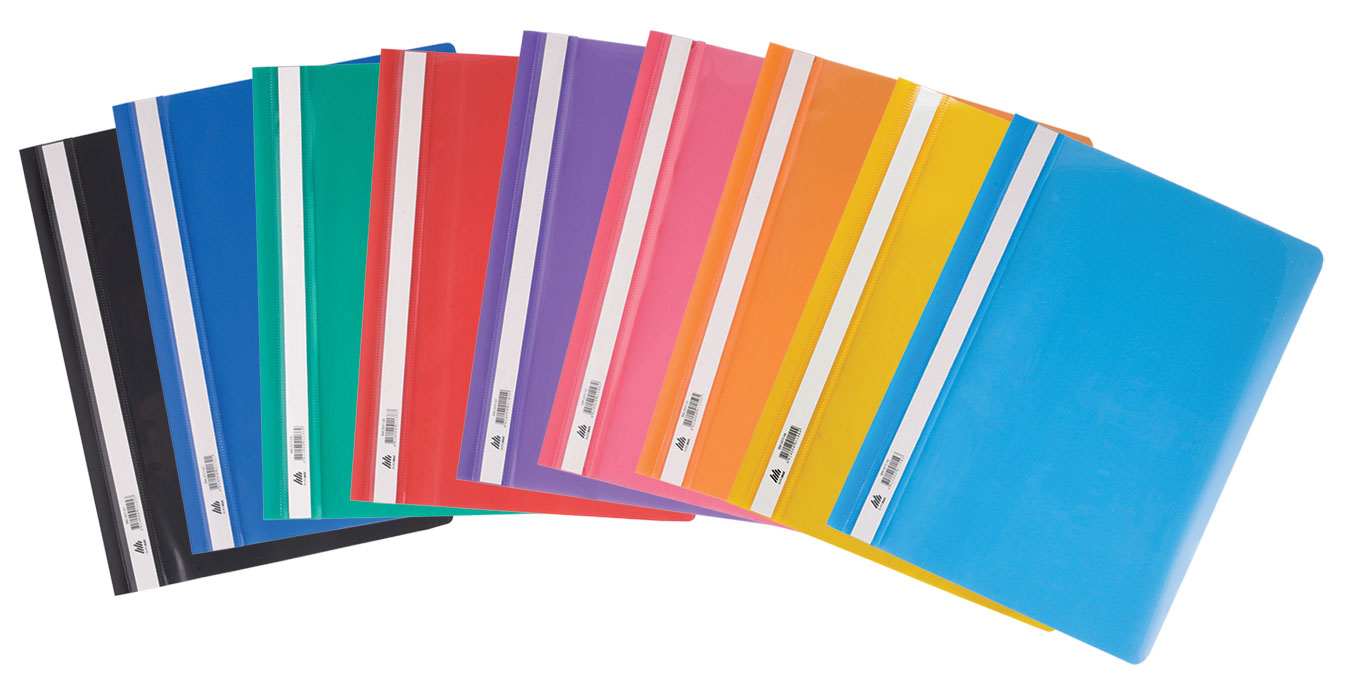 Швидкозшивач з прозорим верхом, А4, рожев. BuroMax - фото 1