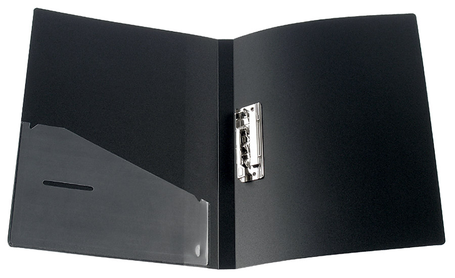 Папка з бічним прижимом А4, 20мм., пластик, чорн. Axent - фото 1