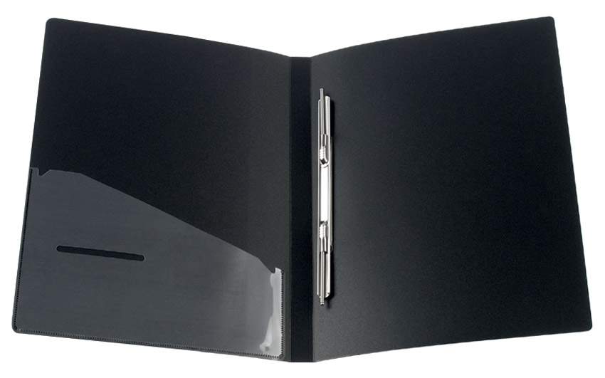 Папка со скоросшивателем и карманом А4,  20мм., пластик, черн. Axent - фото 2