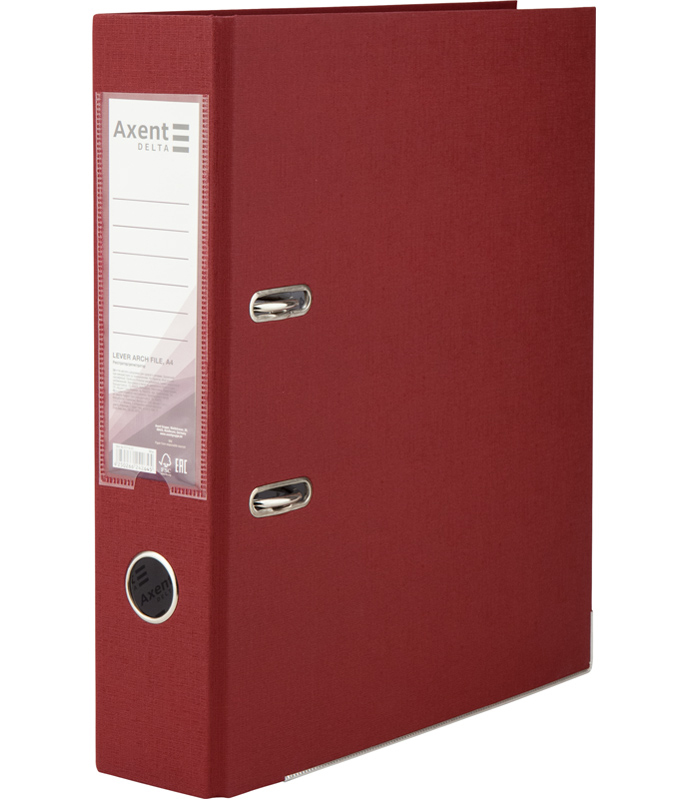 Реєстратор 7,5см. А4 (PP), вишнев. Axent Delta - фото 1