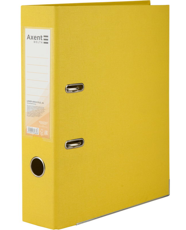 Реєстратор 7,5см. А4 (PP), двосторонній, жовт. Axent Delta - фото 2